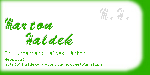 marton haldek business card
