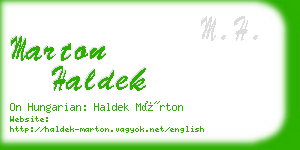 marton haldek business card